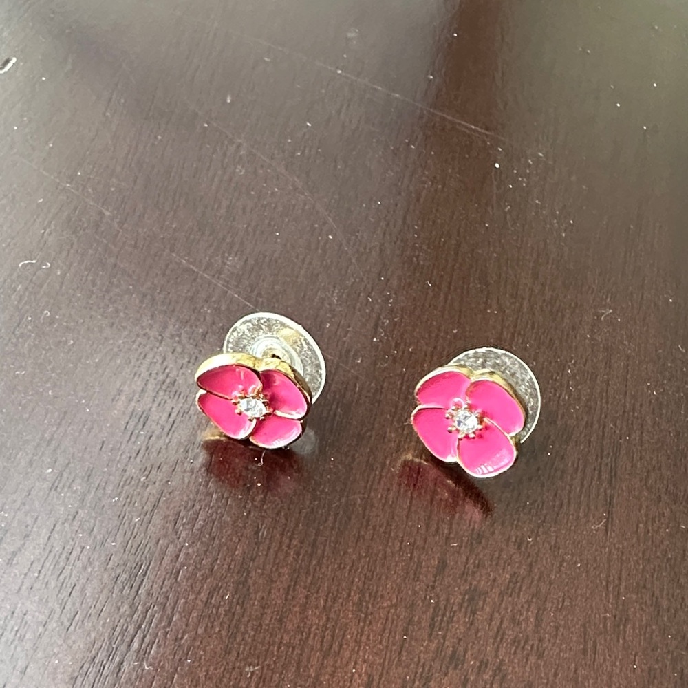 kate spade Pink Flower stud Earrings